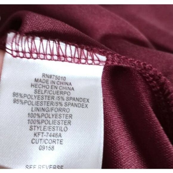 CITY TRIANGLES BURGUNDY CROCHET BOHO-INSPIRED SHIFT DRESS SZ.L EUC. - Picture 7 of 8